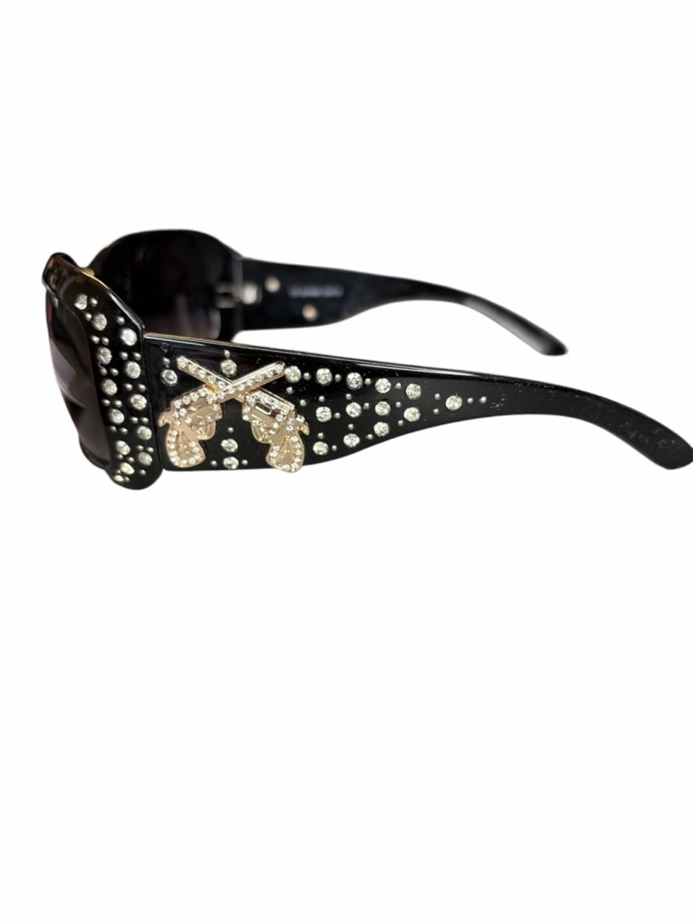 Texas West Womens Rhinestone UV 400 Crossed Pistols Concho Sunglasses NWT #10 - Picture 2 of 9